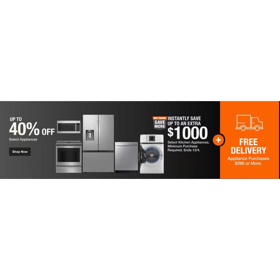 Appliances at Home Depot: Up to 40% off