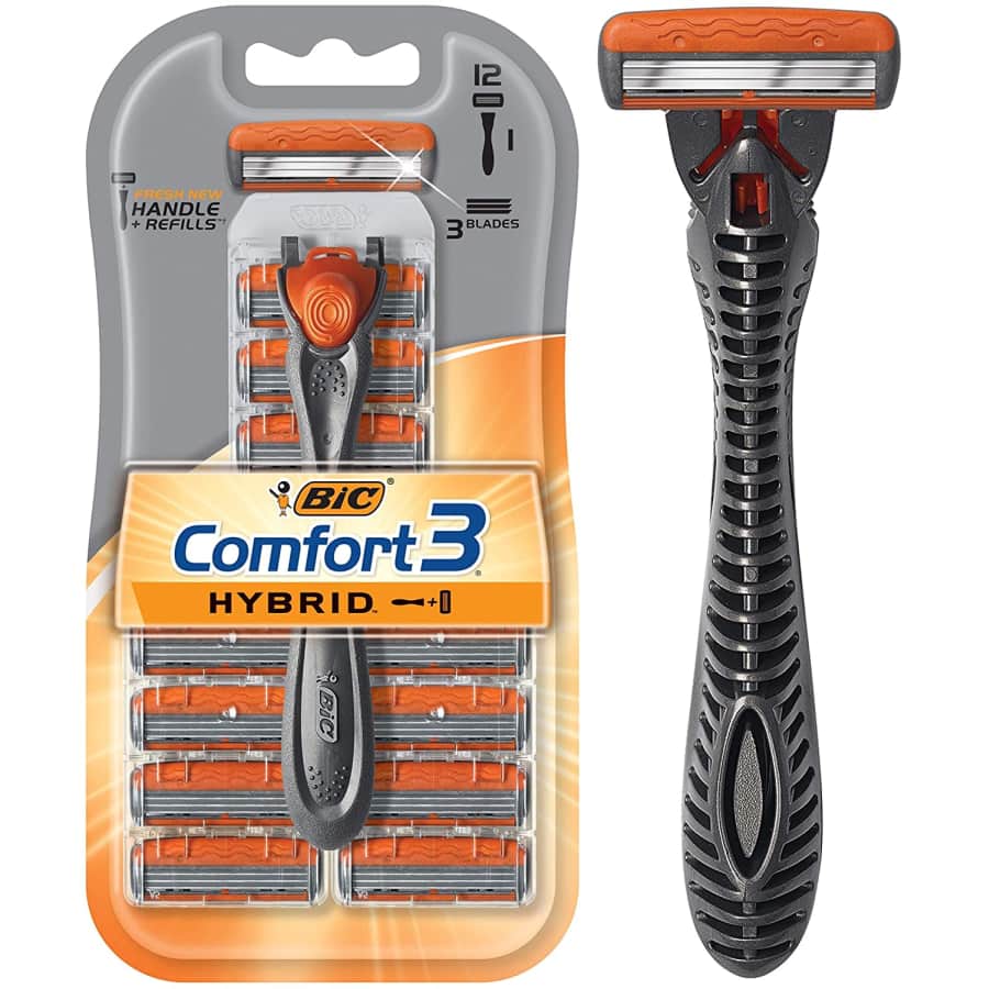 Bic Men's Comfort 3 Hybrid 3-Blade Disposable Razor w/ 12 Cartridges for $11 Bic Men's Comfort 3 Hybrid 3-Blade Disposable Razor w/ 12 Cartridges for $11