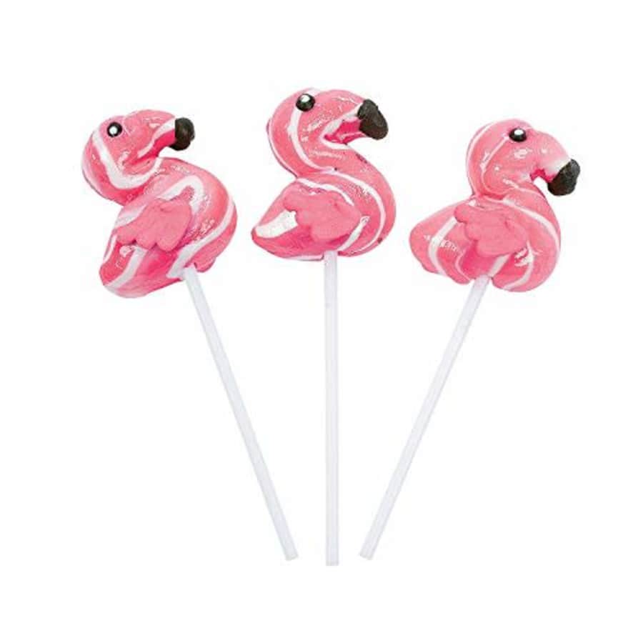 Fun Express Pink Flamingo Swirl Lollipop Suckers. (12 individually wrapped candies) Party Candy and Favor for $12 Fun Express Pink Flamingo Swirl Lollipop Suckers. (12 individually wrapped candies) Party Candy and Favor for $12