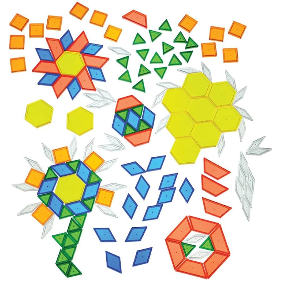 Constructive Playthings 147-Piece Translucent Pattern Blocks for $10 Constructive Playthings 147-Piece Translucent Pattern Blocks for $10