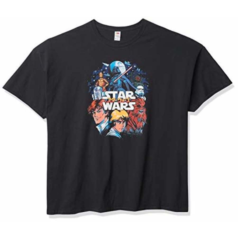 Star Wars Men's T-Shirt, BLACK, xx-large for $6