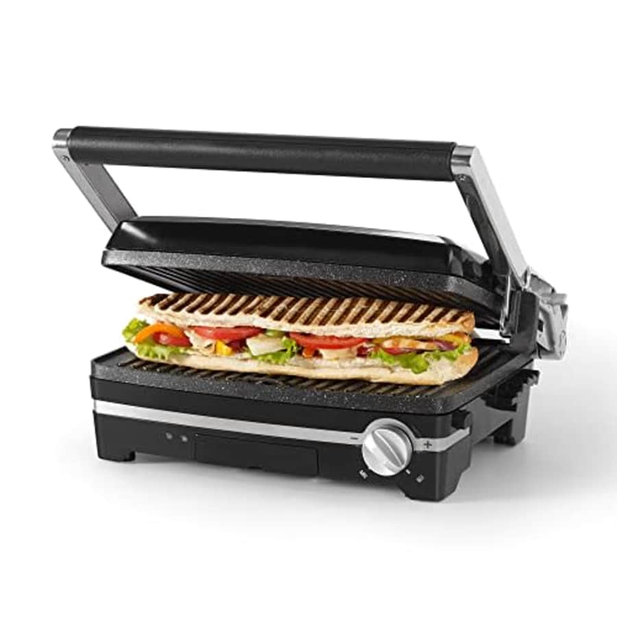 Starfrit 024505-002-0000 The Rock 1,500-Watt Panini Maker with Reversible Plates for $90