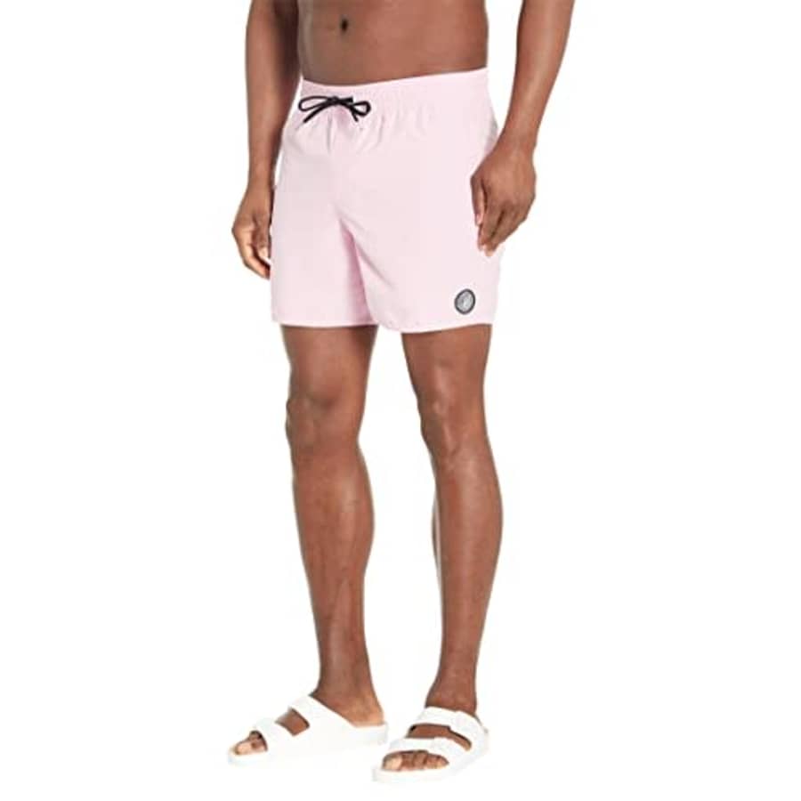 Volcom Men's Standard Lido Solid 16" Swim Surf Trunk, Reef Pink, XX-Large for $29