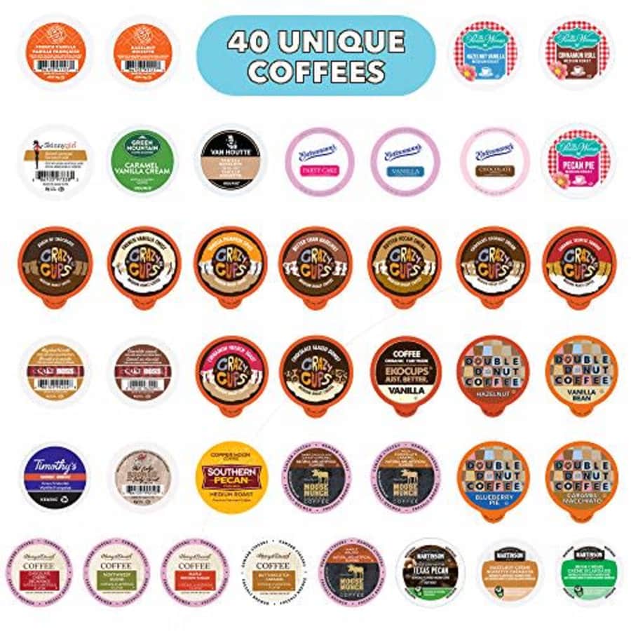 Crazy Cups Flavored Coffee Pods Variety Pack, Fully Compatible With All Keurig Flavored K Cups for $65