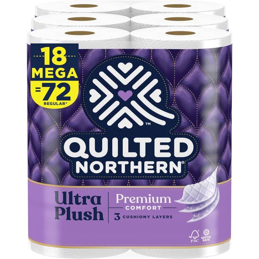 Quilted Northern Ultra Plush Toilet Paper Mega Roll 18-Pack: 2 for $26 Quilted Northern Ultra Plush Toilet Paper Mega Roll 18-Pack: 2 for $26