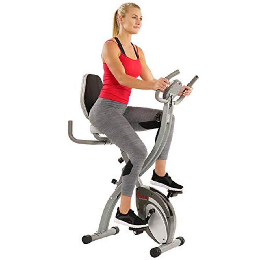 Sunny Health & Fitness Comfort XL Ultra Cushioned Seat Folding Exercise Bike with Device Holder, for $977 Sunny Health & Fitness Comfort XL Ultra Cushioned Seat Folding Exercise Bike with Device Holder, for $977