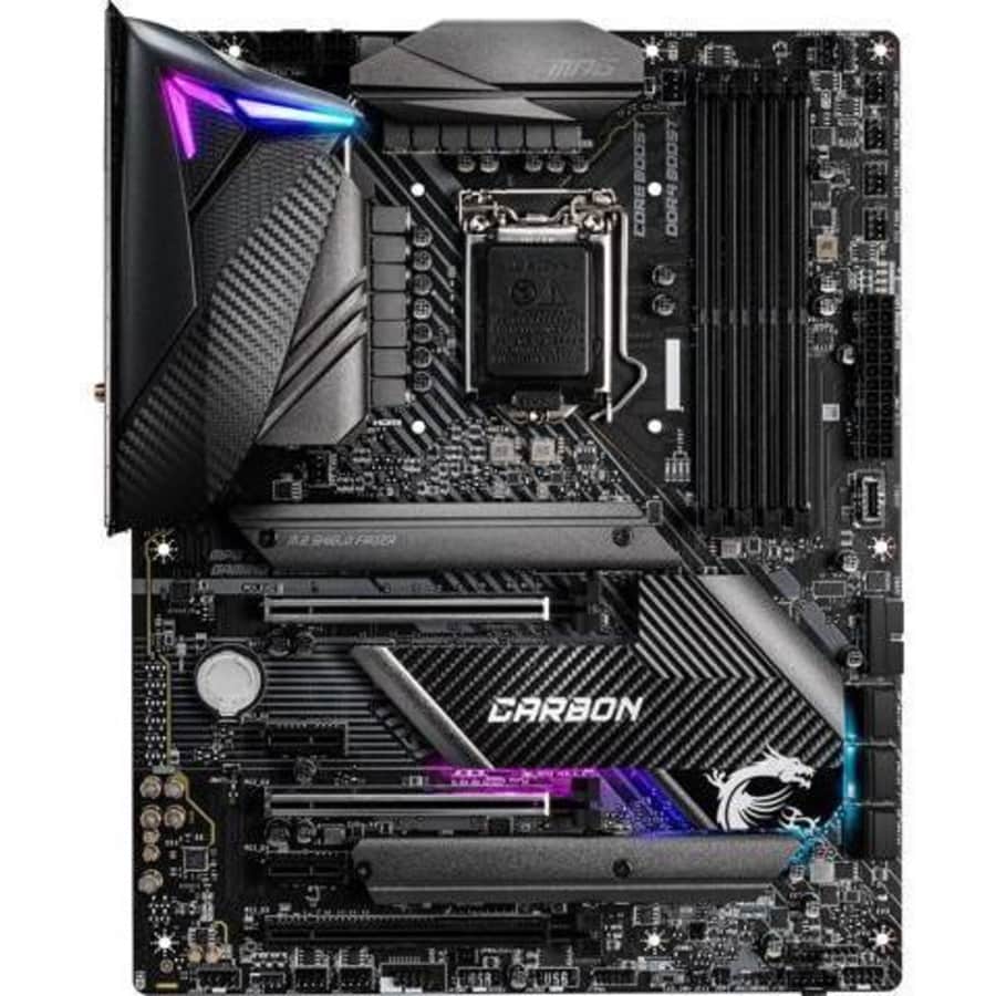 MSI MPG Z490 Gaming Carbon LGA 1200 ATX Intel Motherboard for $156