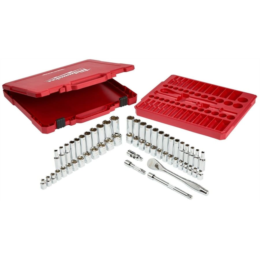 Milwaukee 56-Piece 3/8" Ratchet and Socket Set for $108 Milwaukee 56-Piece 3/8" Ratchet and Socket Set for $108