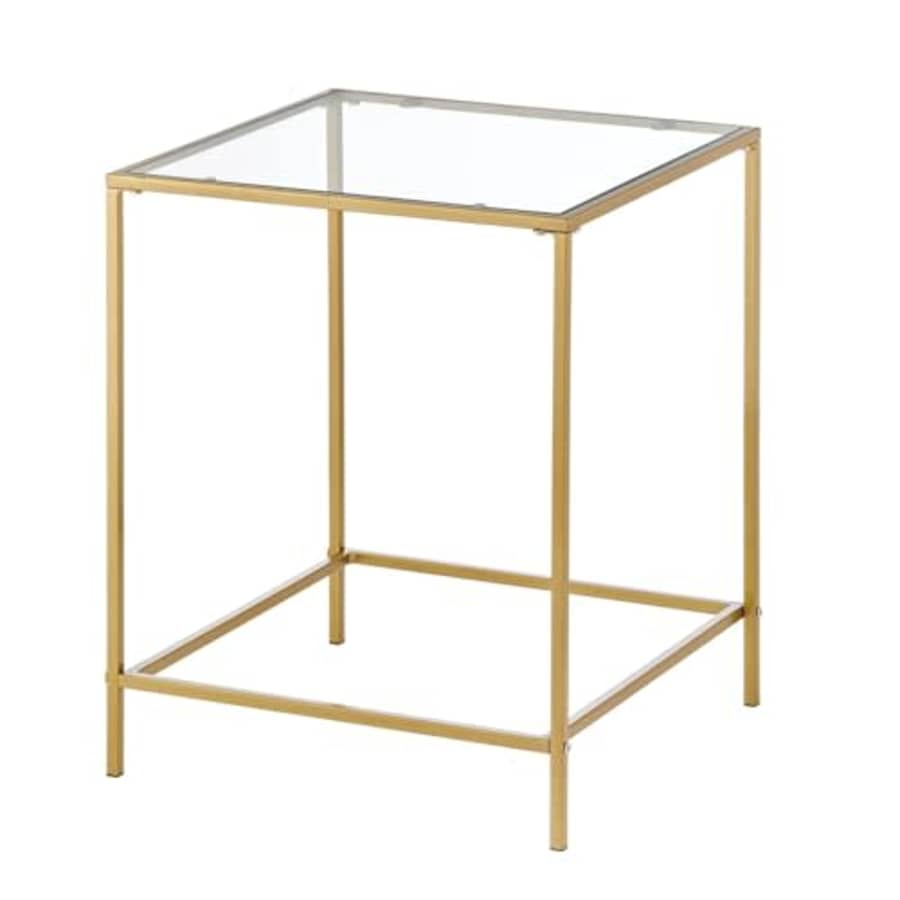 mDesign Glass Top Side/End Table - Small Minimalistic Square Geometric Accent Metal Nightstand for $95 mDesign Glass Top Side/End Table - Small Minimalistic Square Geometric Accent Metal Nightstand for $95