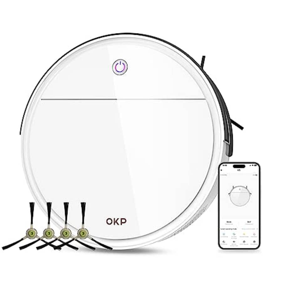 OKP Robot Vacuum Cleaner - The Wi-Fi Robotic Vacuum for Modern Homes, Custom Cleaning Plans, Great for $110