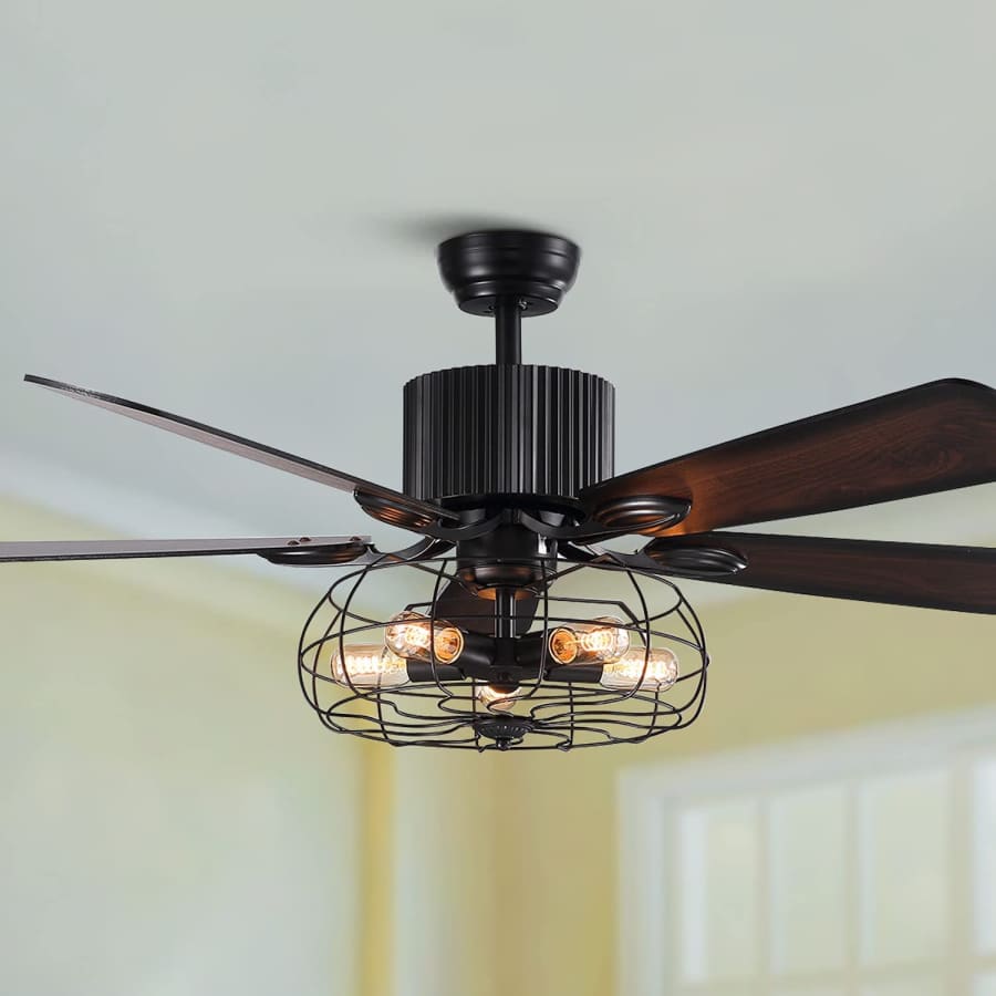 Moooni 42" Industrial Style Cage Ceiling Fan for $150 Moooni 42" Industrial Style Cage Ceiling Fan for $150