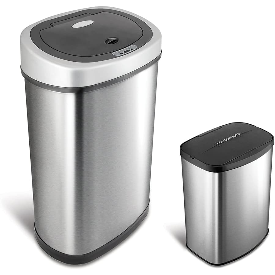 Nine Stars Stainless Steel Sensor 13.2- & 2.1-Gallon Trash Can 2-Pack for $55 for members