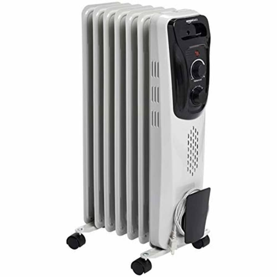 Amazon Basics Indoor Portable Radiator Heater, 1500 W, White for $65 Amazon Basics Indoor Portable Radiator Heater, 1500 W, White for $65