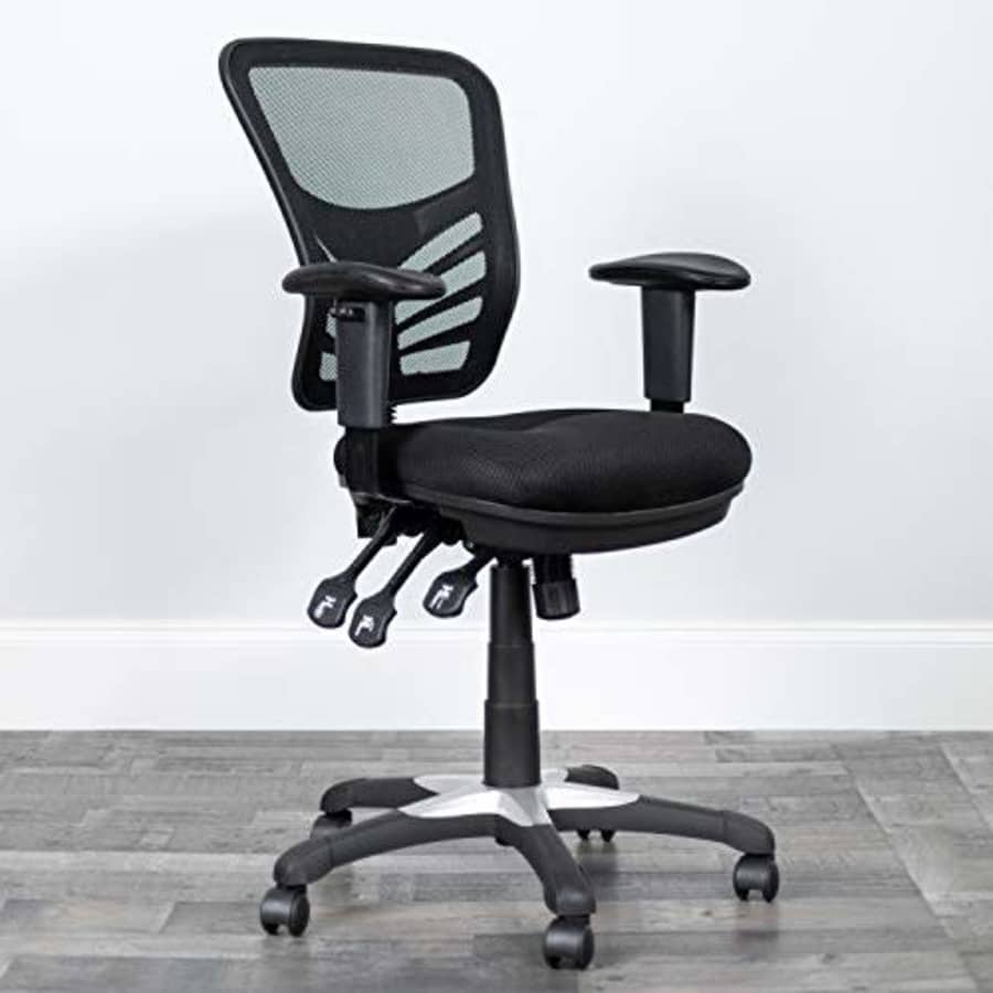 Flash Furniture Mid-Back Black Mesh Multifunction Executive Swivel Ergonomic Office Chair with for $174