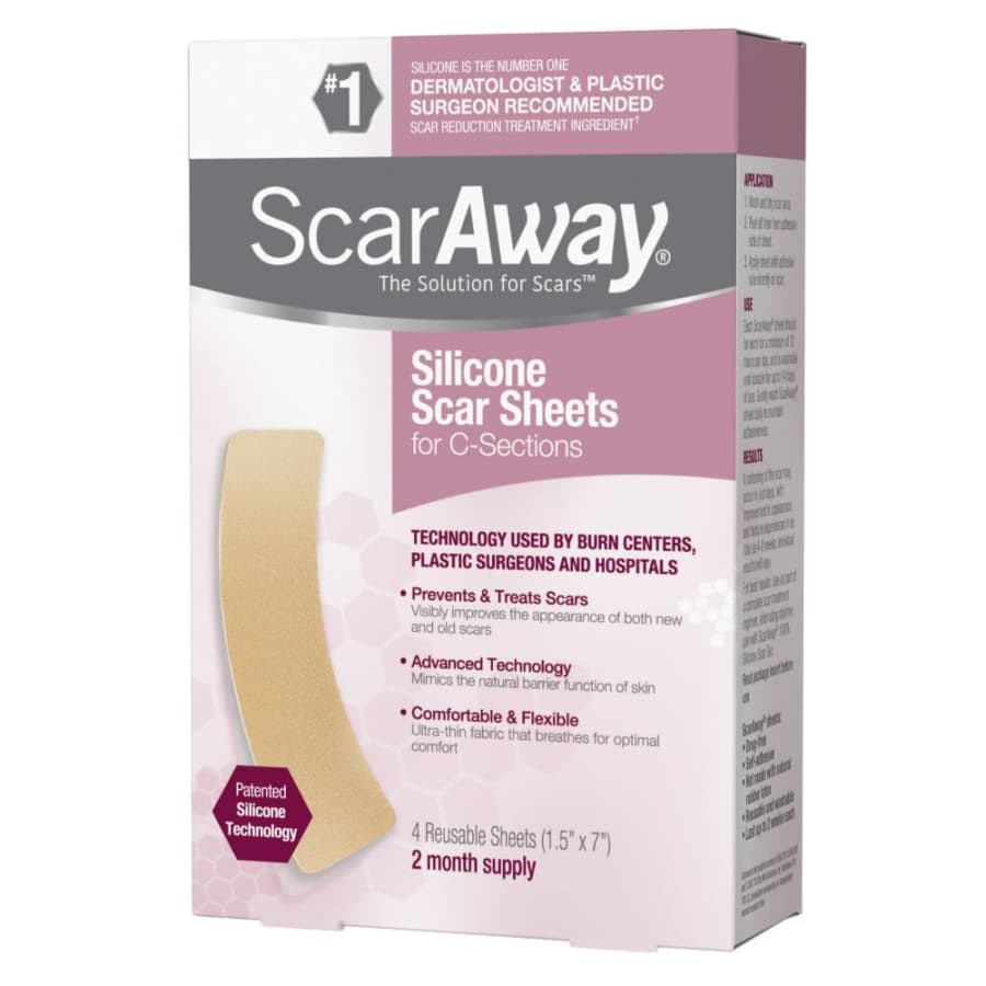 ScarAway Silicone Scar Sheets for C-Sections 4-Pack for $14