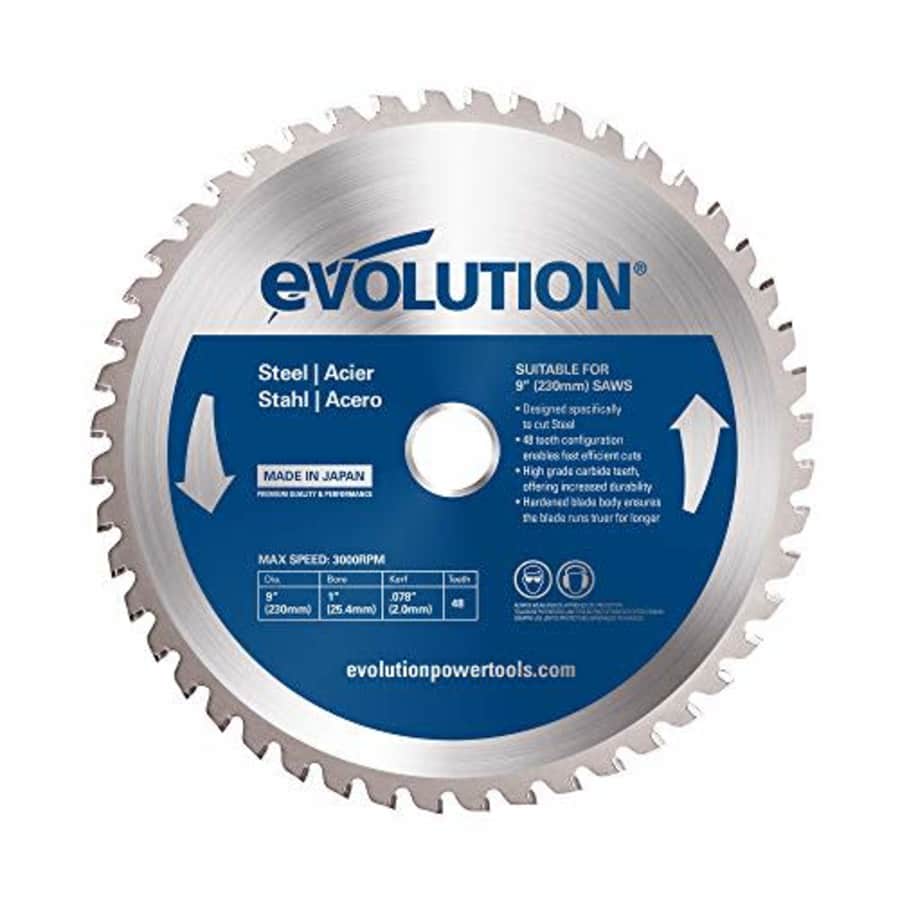 Evolution Power Tools 230BLADEST Steel Cutting Saw Blade, 9-Inch x 48-Tooth for $45 Evolution Power Tools 230BLADEST Steel Cutting Saw Blade, 9-Inch x 48-Tooth for $45