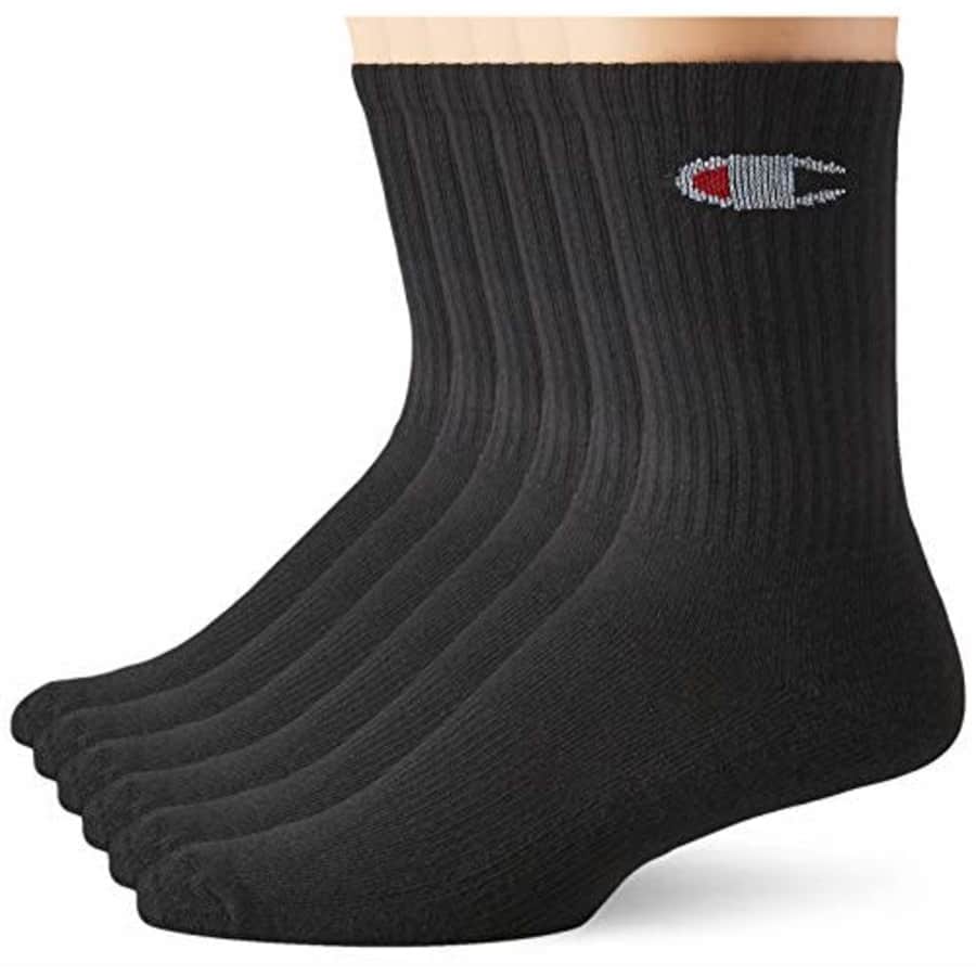Champion Double Dry 6-Pair Pack Logo Crew Socks for $26 Champion Double Dry 6-Pair Pack Logo Crew Socks for $26