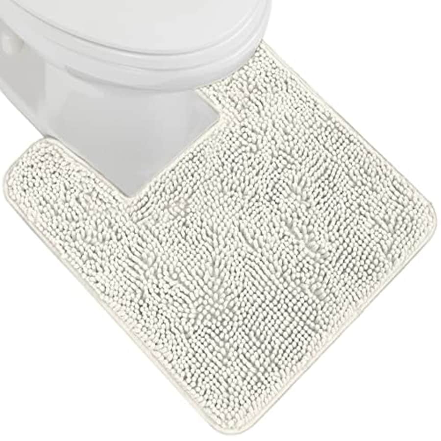 Gorilla Grip Plush Absorbent Shaggy Chenille Bath Rug Mat for Toilet Base with Rubber Backing, for $20
