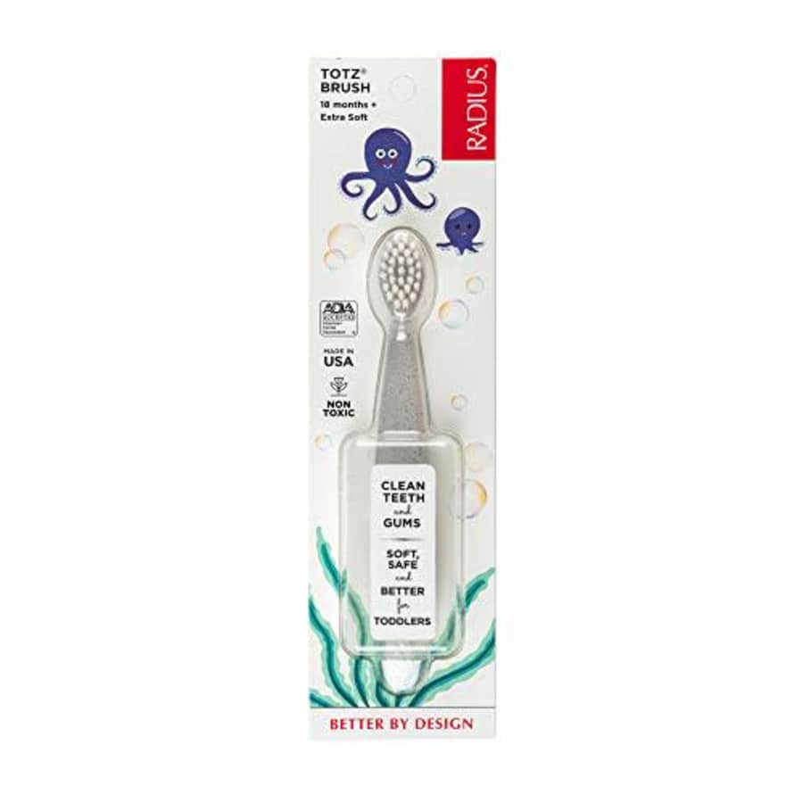 RADIUS - Totz Toothbrush, Specially Designed for Small Teeth and Gums, For 18 Months and Older for $4