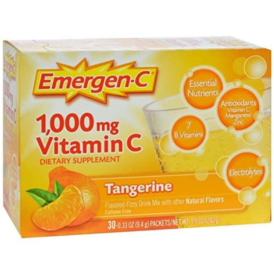 Emergen-C Vitamin C Tangerine Flavored Drink Mix 30 Packets, 0.33 oz (Pack of 3) for $33