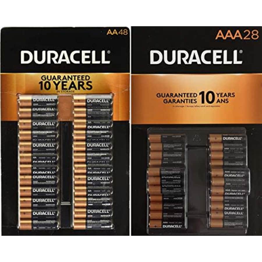 Duracell CopperTop Alkaline Batteries Variety Pack - 48 AA Batteries & 28 AAA Batteries Valuepack for $70 Duracell CopperTop Alkaline Batteries Variety Pack - 48 AA Batteries & 28 AAA Batteries Valuepack for $70