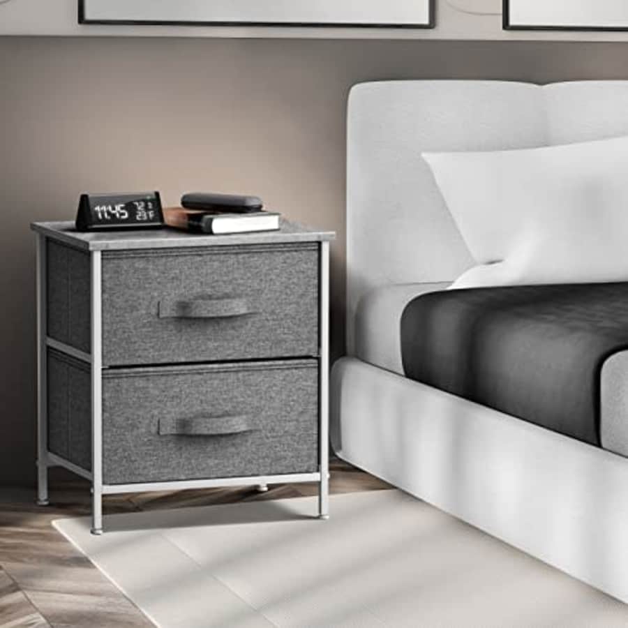 Sorbus Nightstand with 2 Drawers - Bedside Furniture End Table Night Stand with Steel Frame, Wood for $45 Sorbus Nightstand with 2 Drawers - Bedside Furniture End Table Night Stand with Steel Frame, Wood for $45