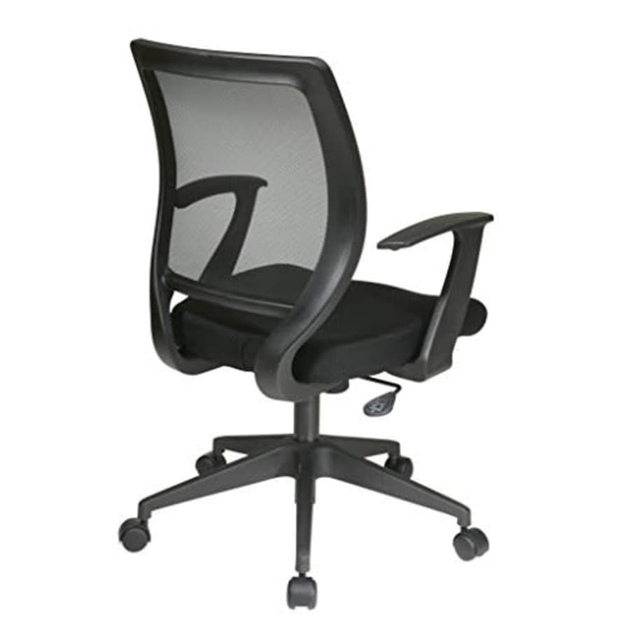 Office Star Woven Mesh Back Task Chair with Fixed Arms and Padded Mesh Seat, Black for $199 Office Star Woven Mesh Back Task Chair with Fixed Arms and Padded Mesh Seat, Black for $199