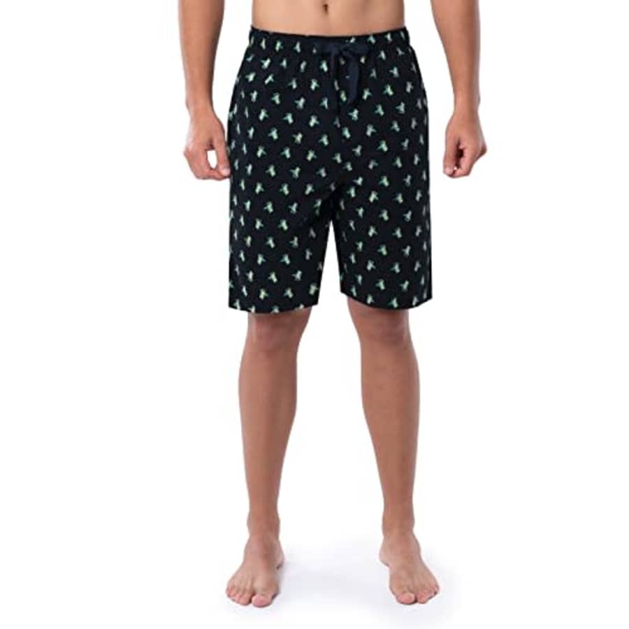 IZOD Men'sCotton Printed Poplin Drawstring Sleep Shorts, Navy/Lounge, Medium for $18