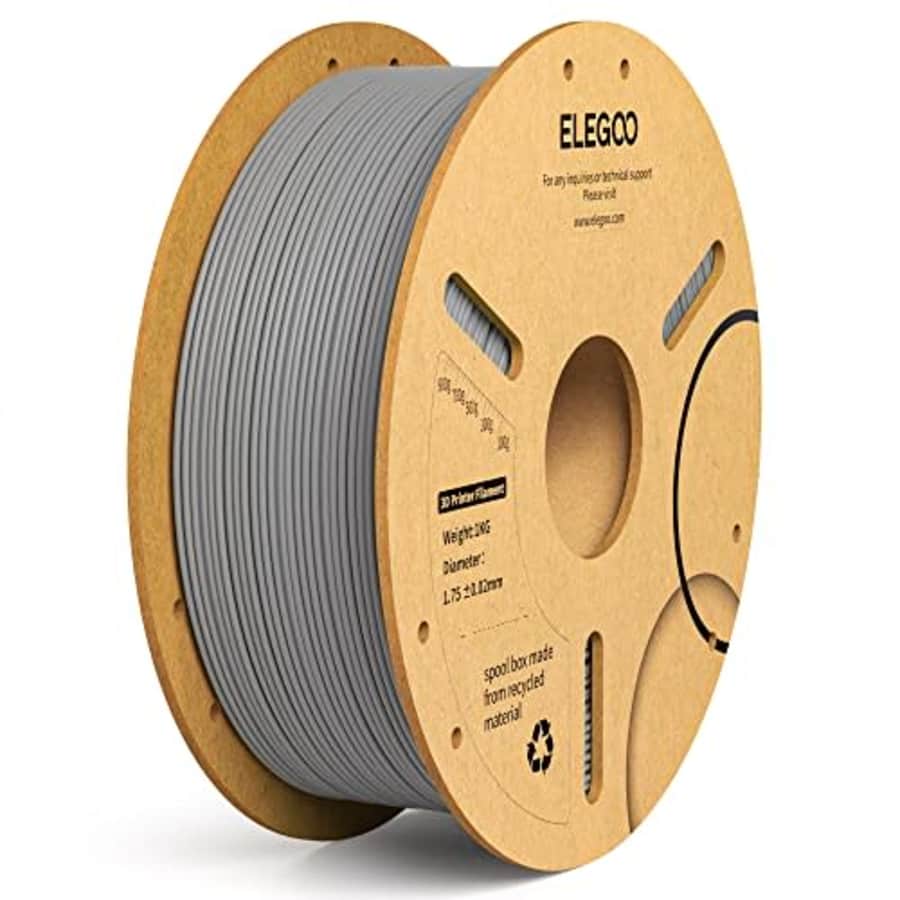 ELEGOO PLA+ Filament 1.75mm Gray 1KG, PLA Plus Tougher and Stronger 3D Printer Filament Pro for $18