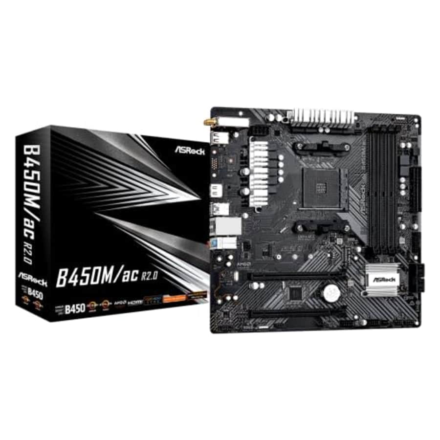 ASRock B450M/AC R2.0 AM4 AMD Promontory B450 SATA 6Gb/s Micro ATX AMD Motherboard for $78 ASRock B450M/AC R2.0 AM4 AMD Promontory B450 SATA 6Gb/s Micro ATX AMD Motherboard for $78