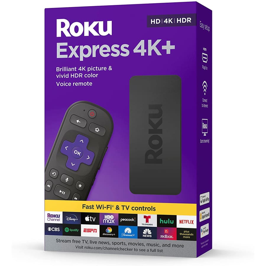 Roku Express 4K+ Streaming Media Player (2021): $24 Roku Express 4K+ Streaming Media Player (2021): $24