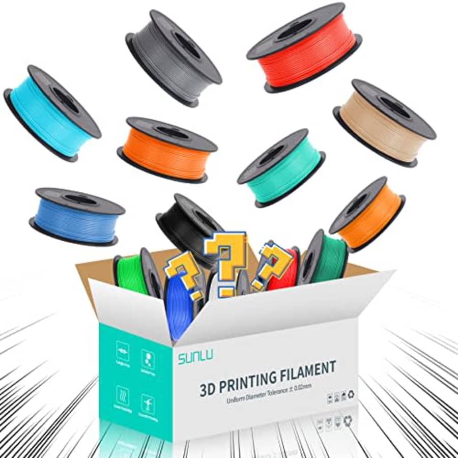 SUNLU 3D Printer Filament Bundle Multicolor, SUNLU PLA Plus Filament 1.75mm, Neatly Wound PLA+ for $14