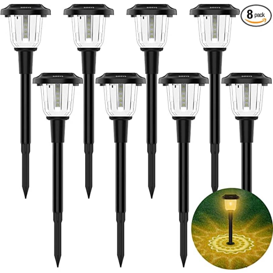 Sidsys Solar Pathway Light 8-Pack for $15 Sidsys Solar Pathway Light 8-Pack for $15