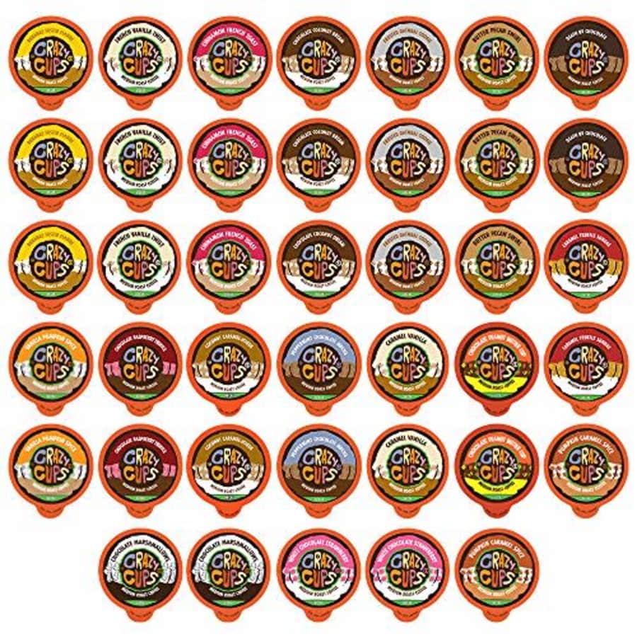 Crazy Cups Flavored Decaf Coffee, for the Keurig K Cups Coffee 2.0 Brewers, Variety Pack Sampler, for $32
