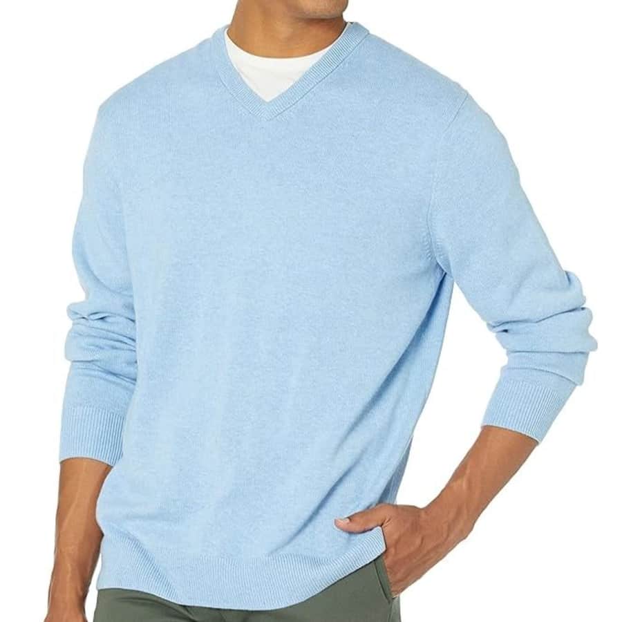 Amazon Essentials Men's V-Neck Sweater from $21