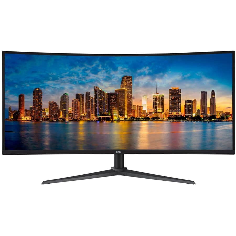 Onn 34" 1440p 100Hz Curved Ultrawide LED Monitor for $165 Onn 34" 1440p 100Hz Curved Ultrawide LED Monitor for $165