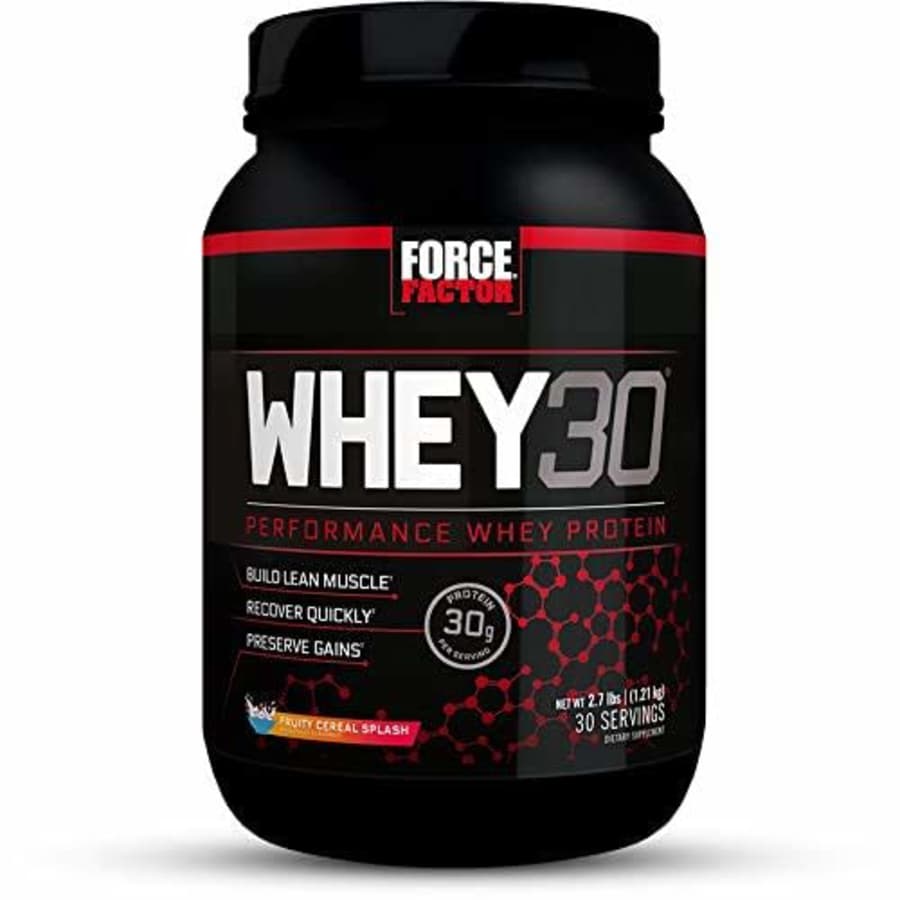 Force Factor WHEY30 Performance Whey Protein to Build Lean Muscle, Recover Quickly, and Preserve for $40 Force Factor WHEY30 Performance Whey Protein to Build Lean Muscle, Recover Quickly, and Preserve for $40