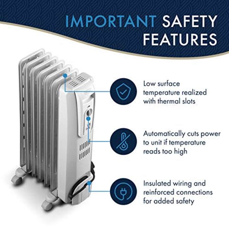 DeLonghi Oil filled Radiator Heater,Electric Space Heater for indoor use, quiet portable room for $100