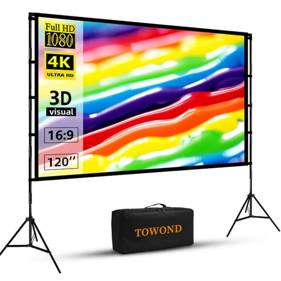 120" Projector Screen with Stand for $60 120" Projector Screen with Stand for $60