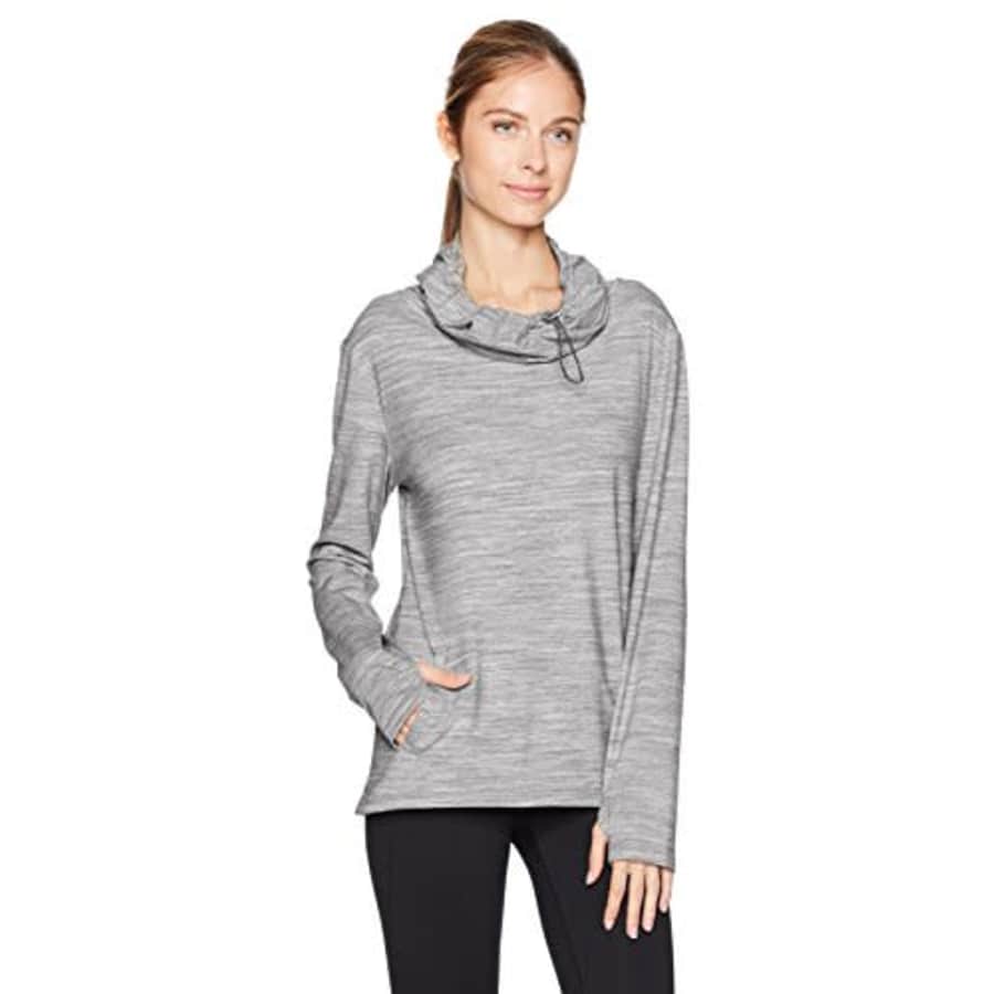 SHAPE activewear Women's Cowl Popover Sweatshirt, Heather Grey, L for $58