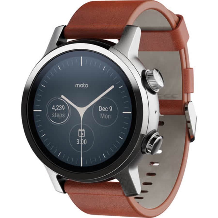 Motorola 3rd-Gen. Moto 360 Wear OS Smartwatch for $200