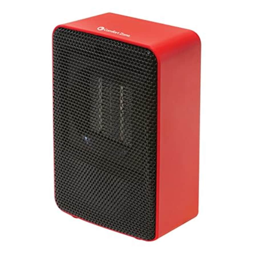 Comfort Zone CZ410RD Low Power 200 Watt Portable Ceramic Desktop Heater w/Fan, Red for $19 Comfort Zone CZ410RD Low Power 200 Watt Portable Ceramic Desktop Heater w/Fan, Red for $19