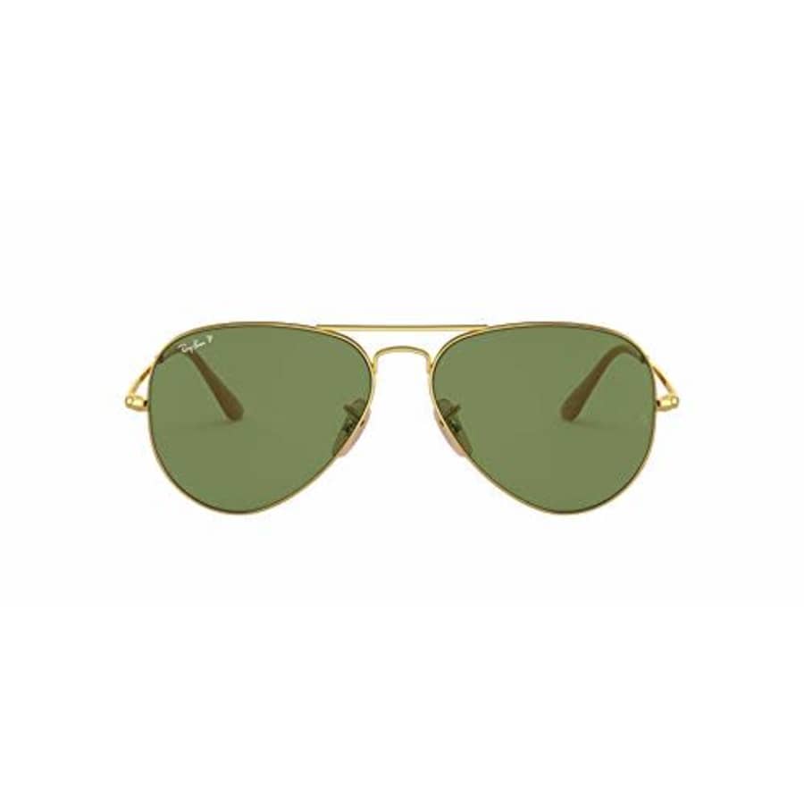 Ray-Ban RB3689 Metal II Aviator Sunglasses, Gold/Polarized Green, 58 mm for $193