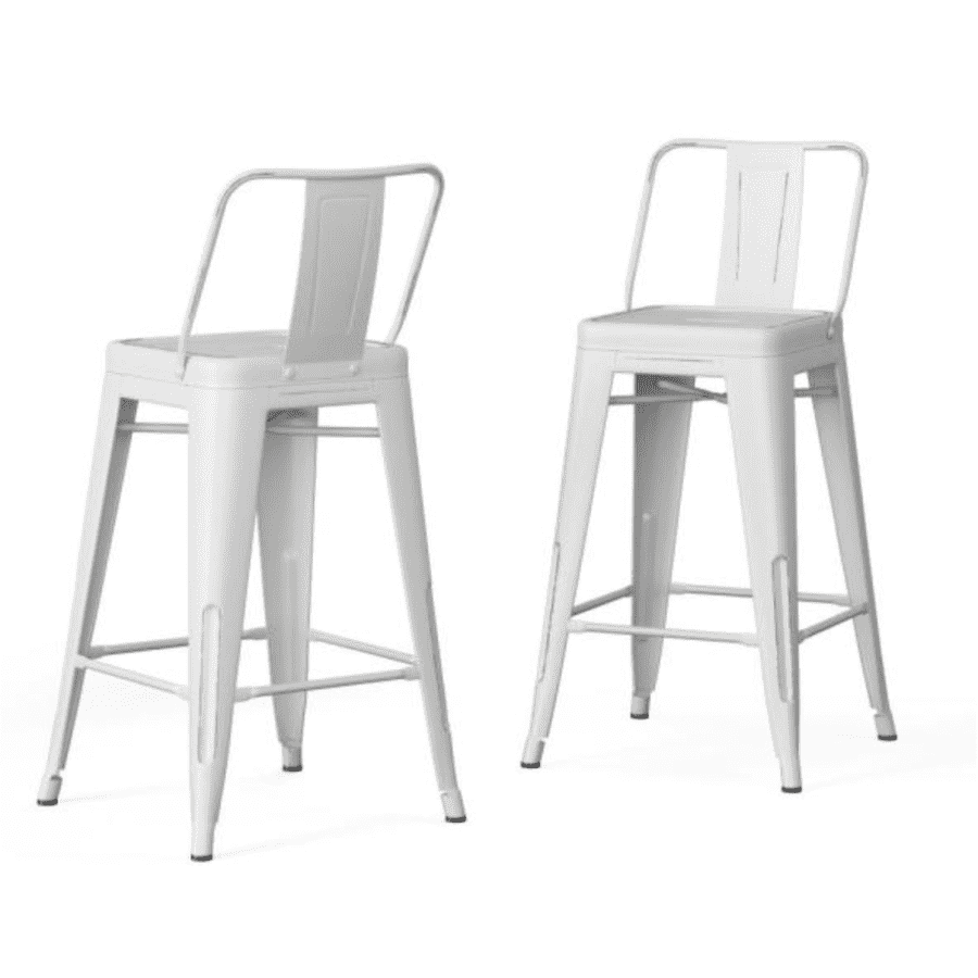 Simpli Home Rayne 24" Industrial Metal Counter Height Stool 2-Pack for $92