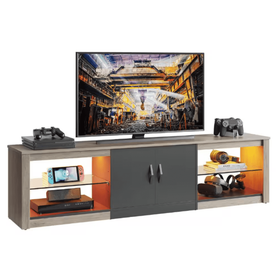 Bestier 70" TV Stand w/ LED Lighting for $157