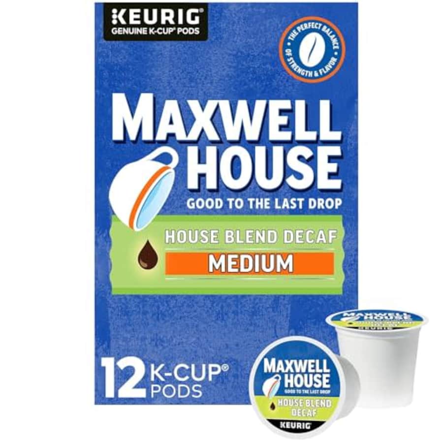 Maxwell House Cafe Collection Decaf House Blend K-Cups, 12 Count (Pack of 1) for $14