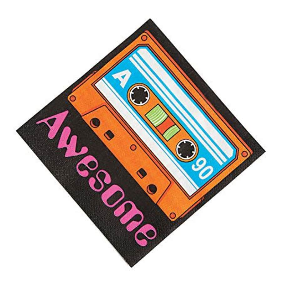 Fun Express 80's Party Cassette Lunch Napkins - Party Supplies - 16 Pieces for $10