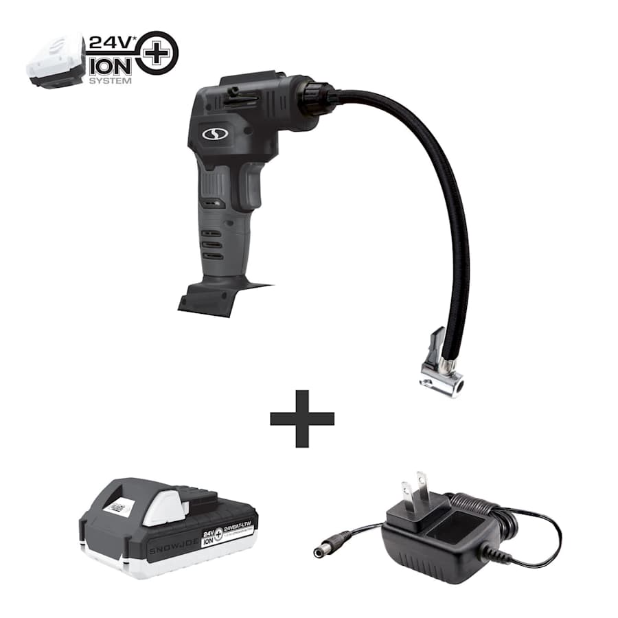 Sun Joe 24V iON+ Cordless Air Compressor Kit for $16 Sun Joe 24V iON+ Cordless Air Compressor Kit for $16
