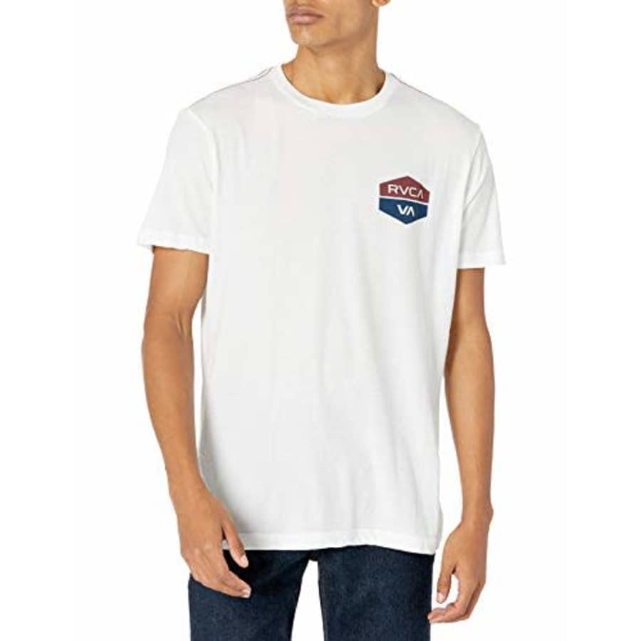 RVCA Men's Focused Short Sleeve Crew Neck T-Shirt, Antique White, S for $26