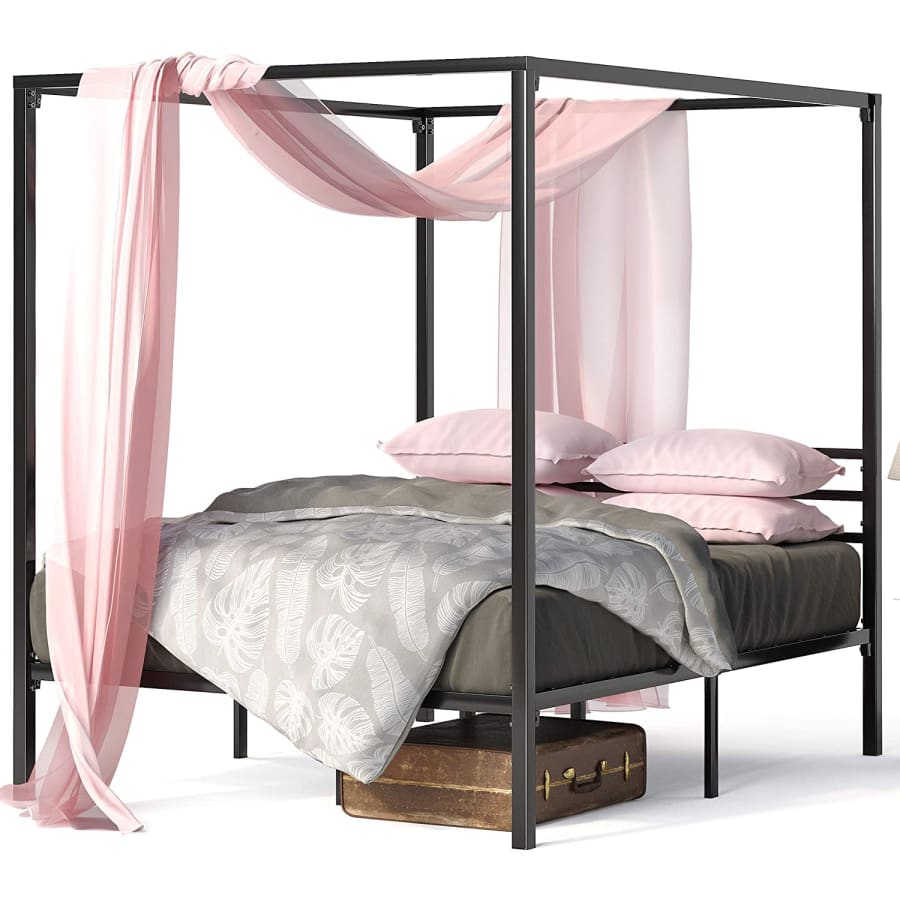 Zinus Patricia Metal Canopy Queen Bed for $185